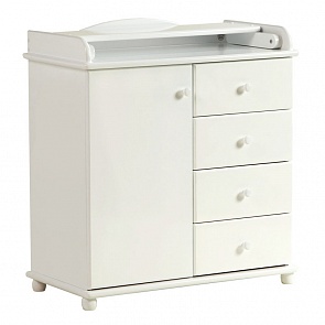 Комод с дверцей и откидным пеленальным столиком Кубаночка БИ 114, ваниль (Кубаночка, БИ 114_ваниль)